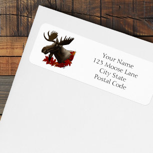 Etiqueta Hojas de arce rojas de Moose