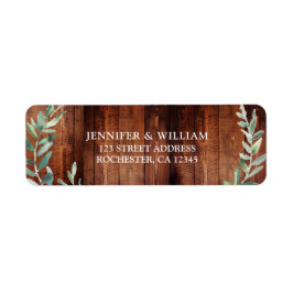 Etiqueta Hojas de color de agua rústica, dirección de retor