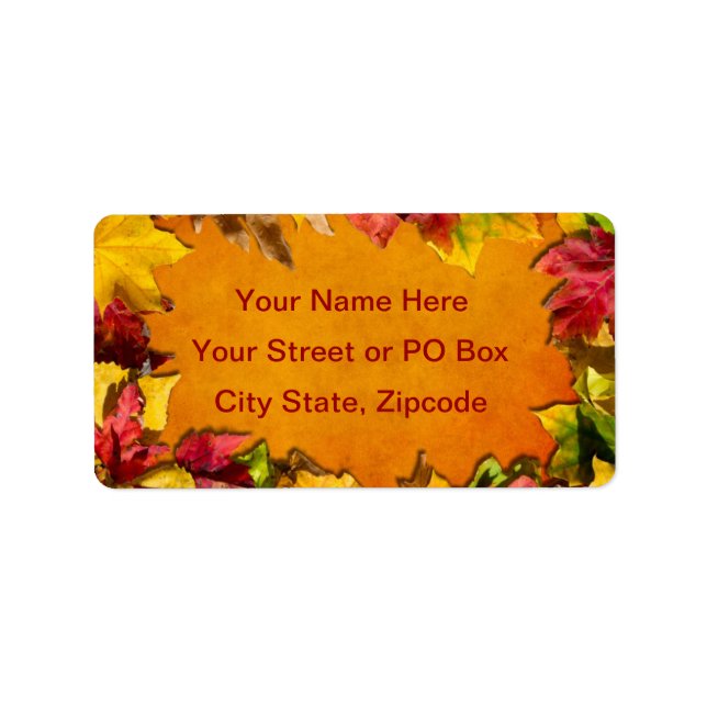 Etiqueta Hojas de otoño 1 (Frente)