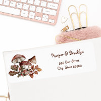 Hojas de otoño y setas bosque rústico 