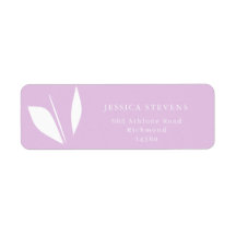 hojas de silueta blanca minimalista moradas