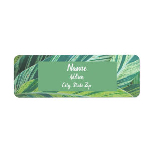 Etiqueta Hojas tropicales trópicas de follaje verde a rayas