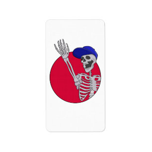 Etiqueta Hola amigos Guay y Funny Skeleton