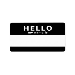 Etiqueta hola mi nombre es :