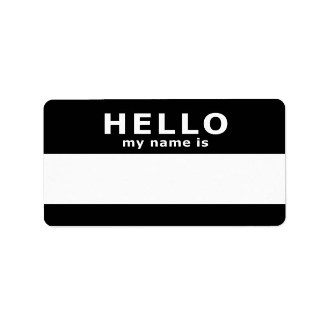 Etiqueta hola mi nombre es : (Frente)