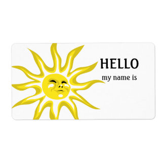 Etiqueta Hola, mi nombre es Sunshine Labels