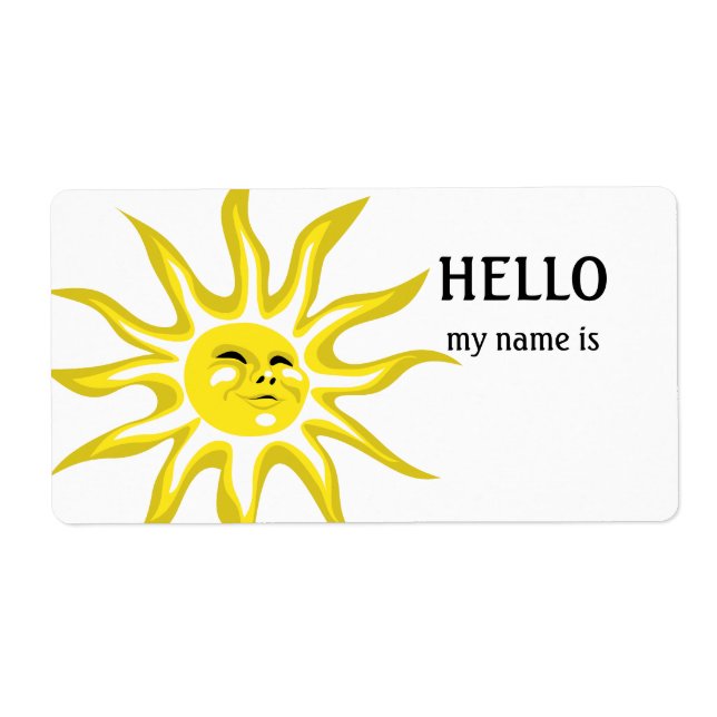 Etiqueta Hola, mi nombre es Sunshine Labels (Frente)