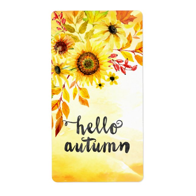 Etiqueta Hola otoño (Frente)