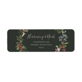 Etiqueta Holiday Chic Botanical | Dark Green Return Address