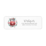Etiqueta Holiday Family Christmas Return Address<br><div class="desc">Cute family goodies with matching party supplies for the holidays featuring a red classic car,  wreath,  and placeholder for the family name,  and year that you can easily change by clicking the "Personalize" button.</div>