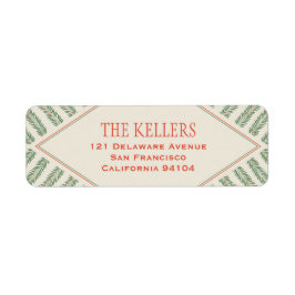 Etiqueta Holiday Foliage Quadrant Ivory and Green