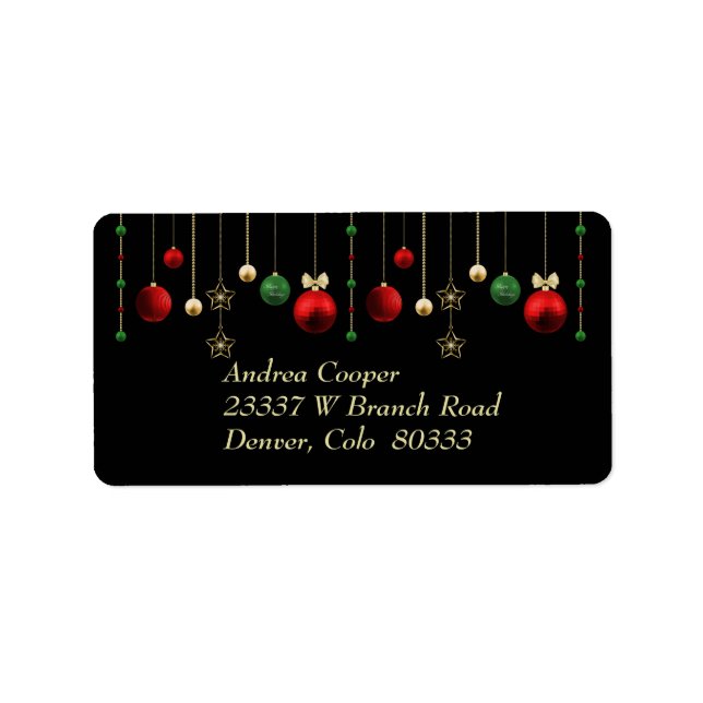 Etiqueta Holiday Garland Black (Frente)