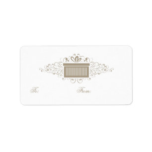 Etiqueta Holiday Swirls Present Gift Tag Labels, Latte
