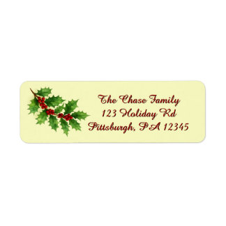 Etiqueta Holly & Berries return address