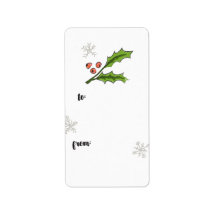 Holly Berry Sprig Gift Tag
