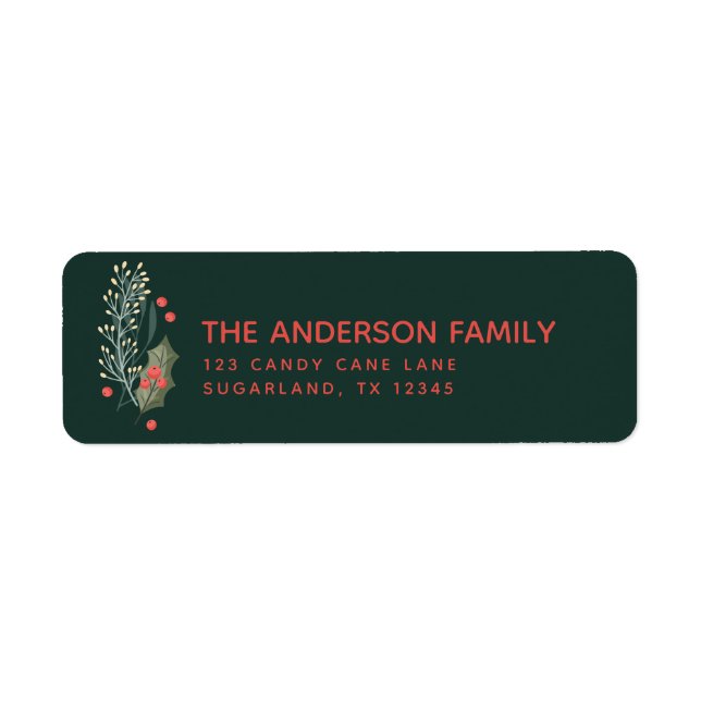 Etiqueta Holly Berry y los Navidades Garland devuelven la d (Frente)