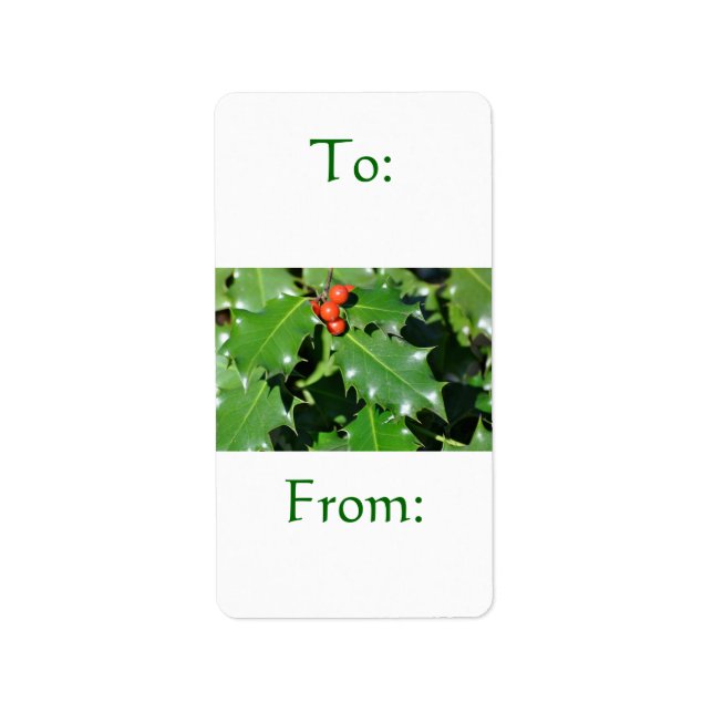 Etiqueta Holly Gift (Frente)