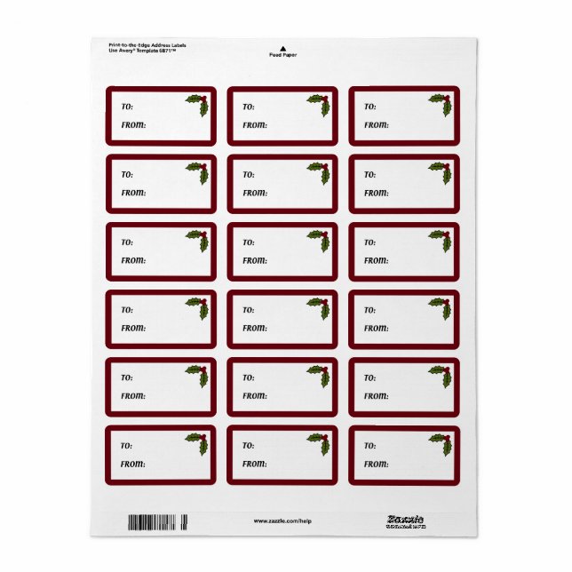 Etiqueta Holly Gift Labs (Hoja Entera)