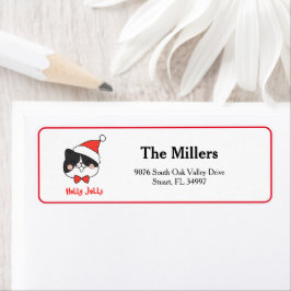 Etiqueta Holly Jolly Cute Navidades Santa Cat Dirección