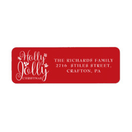 Etiqueta Holly Jolly Navidades Holidays Return Address