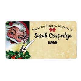 Etiqueta Holly utensils Navidades alimento vacaciones etiqu