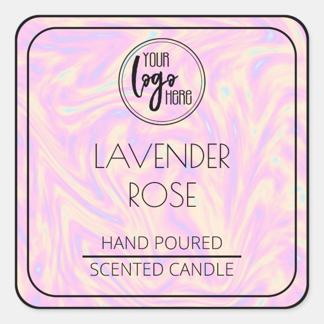 Etiqueta Holográfica Y Negra De Velas De Soja Con  (Anverso)