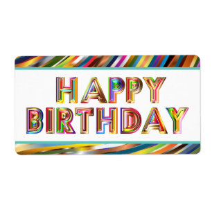 Etiqueta Holograma feliz cumpleaños