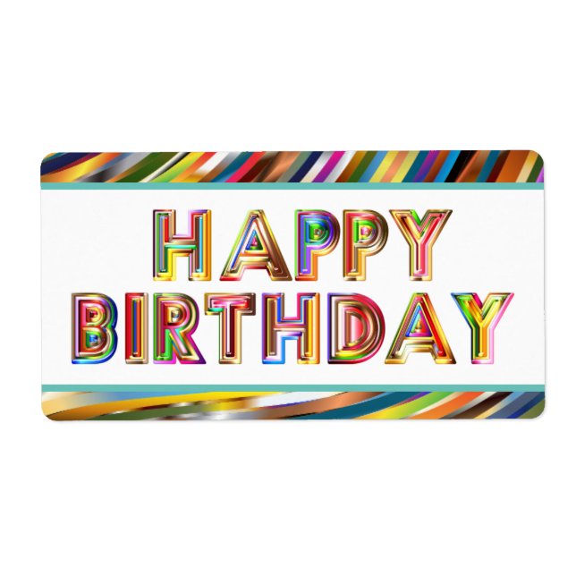 Etiqueta Holograma feliz cumpleaños (Frente)