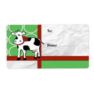 Etiqueta Holstein Navidades de vacaciones de café Personali