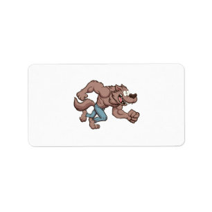 Etiqueta Hombre Lobo Corriendo