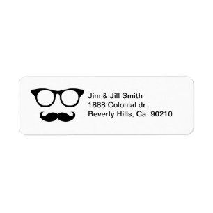 Etiqueta Hombre Nerdy del bigote