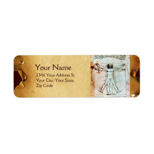 Etiqueta HOMBRE VITRUVIANO , Pabellón Marrón Antiguo