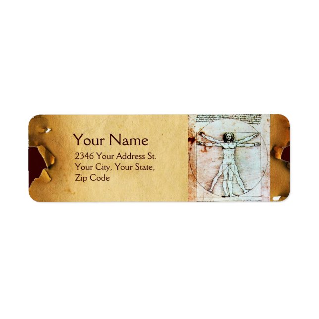 Etiqueta HOMBRE VITRUVIANO , Parque Antiguo Marrón (Frente)