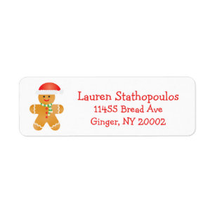 Etiqueta Hombres de jengibre Santa Hat