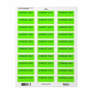 Etiqueta Home Organization Custom Garage Sale Labels