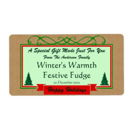 Etiqueta Homespun Burlap with Holiday Trees Framed Gift