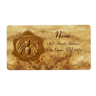 Etiqueta HONEY BEE, ASIENTO DE CERVEZA DE BEEKEEPER, pergam