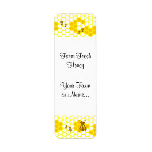 Etiqueta Honey Bee Honeycomb Personalizado Jar Labels