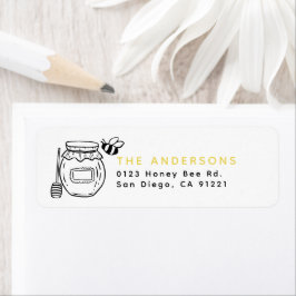 Etiqueta Honey Jar & Bees White Return Address