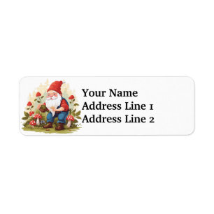 Etiqueta Hongos Cute Gnome