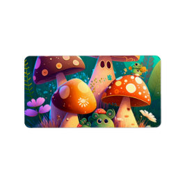 Etiqueta Hongos y flores finos verdes