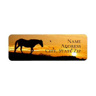 Etiqueta Horse and Sunset Return Address