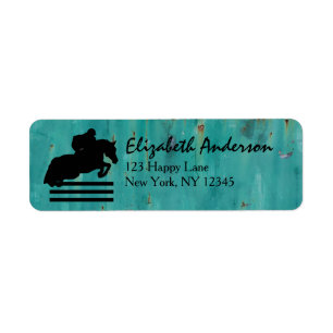 Etiqueta Horse Show Hunter Jumper Silhouette