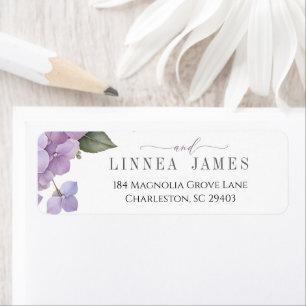 Etiqueta Hortensia Lavanda Rosa Elegante Boda