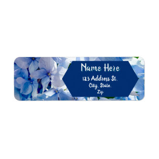 Etiqueta Hortensias Azules Nombre Personalizado