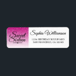 Etiqueta Hot Pink Glitter Sweet 16 Birthday Return Address<br><div class="desc">A glamorous, chic hot pink glitter ombre design Sweet 16 birthday return address label. The hot pink glitter fades onto a white background. The text "Sweet Sixteen" in black is set in modern script. Elegant 16th birthday party return address label for a glamorous Sweet Sixteen, perfect for her, the fashionista...</div>
