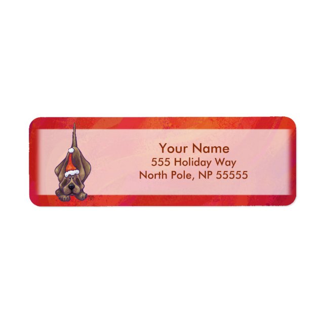 Etiqueta Hound Dog Navidades En Rojo (Frente)