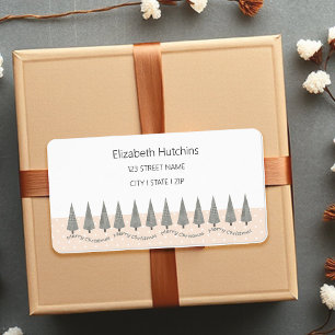 Etiqueta Houndstoth Merry Christmas Modern