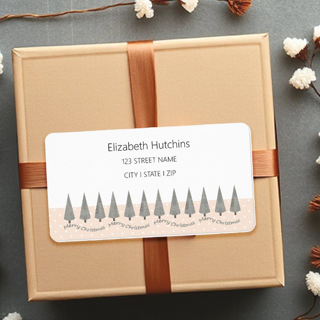 Etiqueta Houndstoth Merry Christmas Modern (Subido por el creador)
