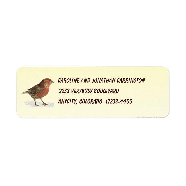 Etiqueta House Finch (Frente)